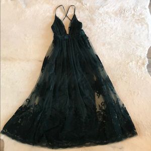 Dark green maxi dress